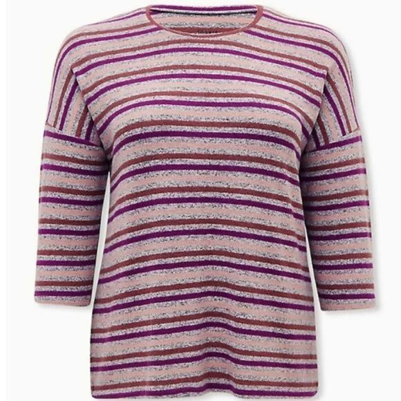 Torrid Super Soft Striped Multi Coloured Top - Picture 1 of 6